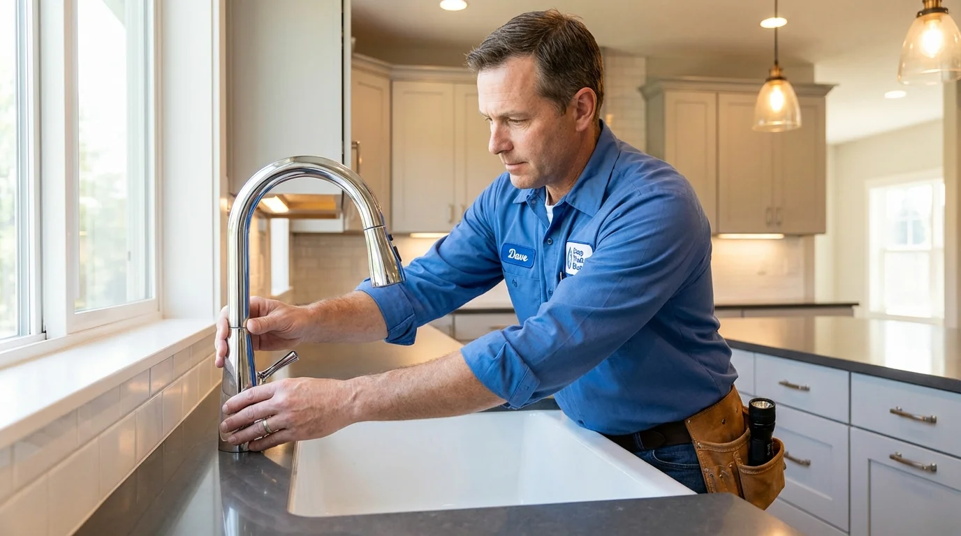 Kitchen faucet installation by Johns Plumbing LLC in Okarche